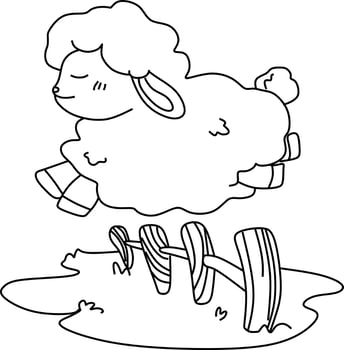 coloring page alphabets animal cartoon sheep vector