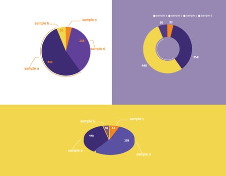 Flat user interface ui of pie chart vector
