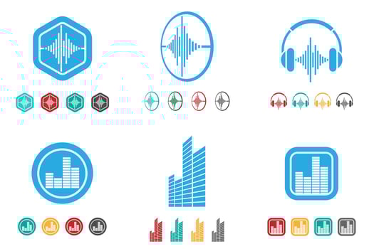 Sound  Logo Set Design Vector