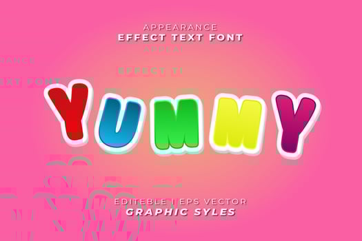 text effect font 3D color. vector