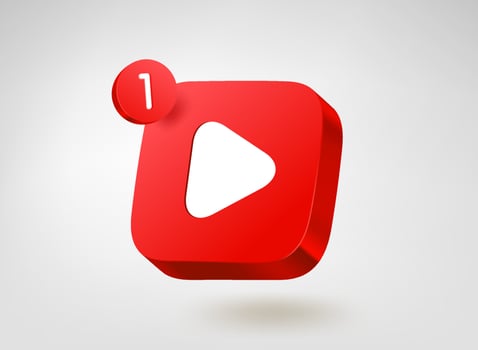 Media player button. 3d vector mobile application icon