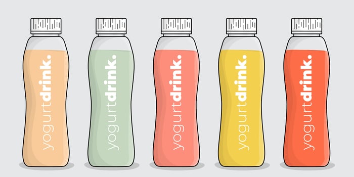 Plastic bottle template design for yogurt or milk packaging design vector