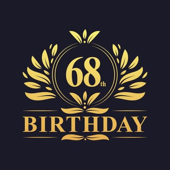 Luxury 68th Birthday Logo, 68 years celebration. vector