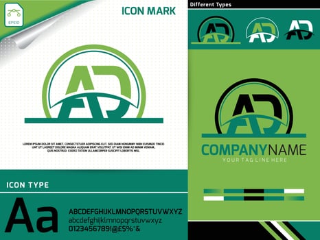 Letter ad logo premium vector