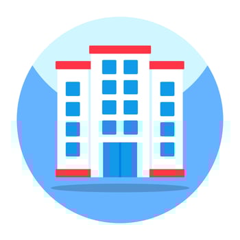 Flat design icon of building vector