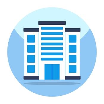 Flat design icon of building vector