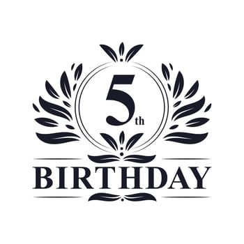 5th Birthday logo, 5 years Birthday celebration. vector