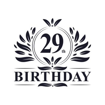 29th Birthday logo, 29 years Birthday celebration. vector