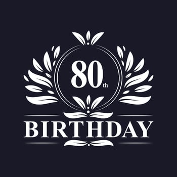80th Birthday logo, 80 years Birthday celebration. vector