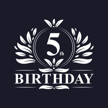5 years Birthday logo, 5th Birthday celebration. vector