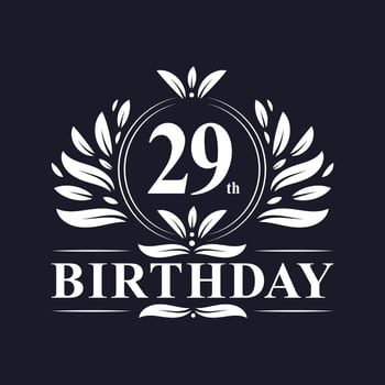 29 years Birthday logo, 29th Birthday celebration. vector