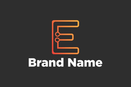 Abstract concept creative vector letter E. E letter With Modern gradient. Art illustration creative template design for business software sign and social media lined symbol.