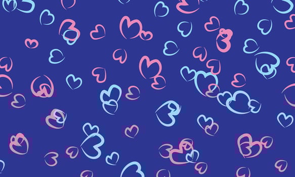 Light Multicolor vector texture with lovely hearts.
