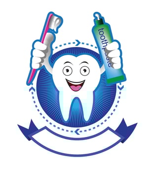 Cartoon Smiling tooth banner vector