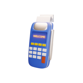 Pos terminal illustration 3d png
