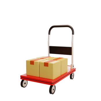 Trolley cart illustration 3d png