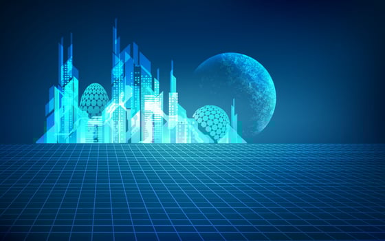 scientific city theme vector