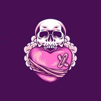 Skull Love Illustration vector