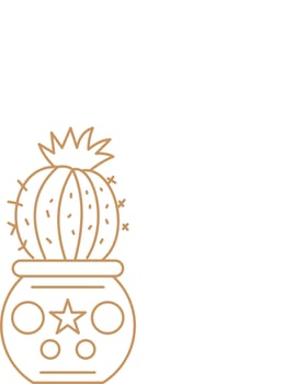 Flower in The Pot Outline vector