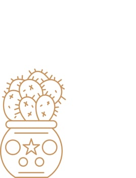 Flower in The Pot Outline vector