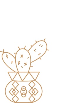 Flower in The Pot Outline vector