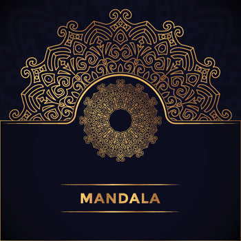arabesque pattern style Luxury mandala design with golden color Premium background Vector