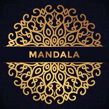 Luxury mandala background design Arabic Islamic east style vector with golden color.