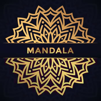 Luxury mandala background design premium vector with golden color