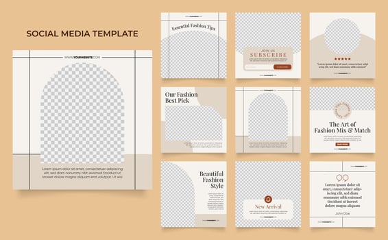 social media template banner fashion sale promotion vector