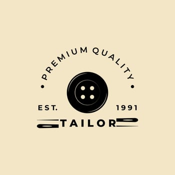tailor sewing button logo vector illustration design