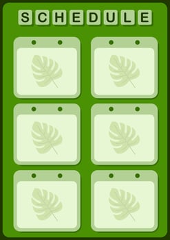 Daily and weekly planner with Monstera vector