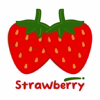 Strawberry fruit with vector pattern, Stylish hand drawn texture. Strawberry isolate white background abstract design