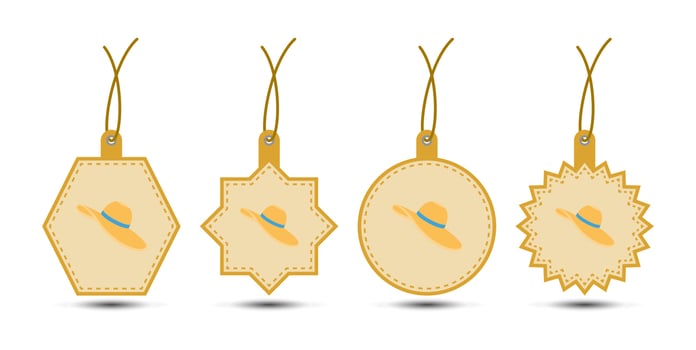 Set of Women Hat tags with cord vector