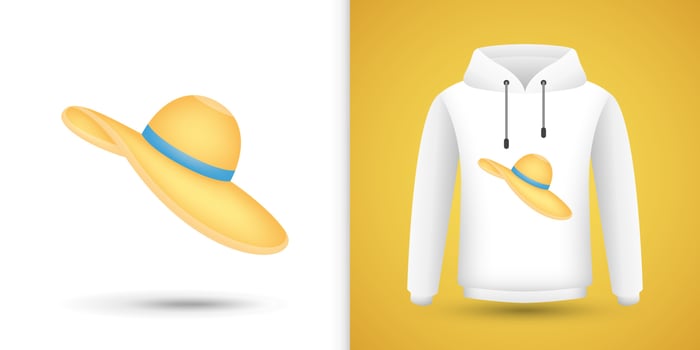 Women Hat on white sweatshirt hoodie. Vector illustration