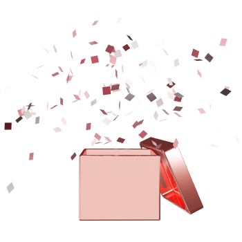 gift box opened bow and ribbon scatter 3d illustration png
