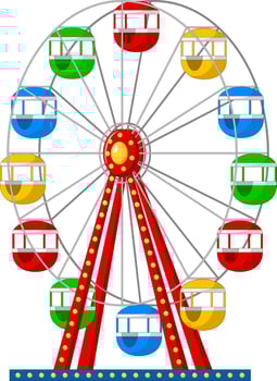 Ferris Wheel isolated on white background vector