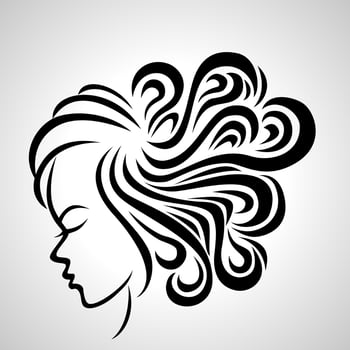 Illustration of women long hair style icon vector