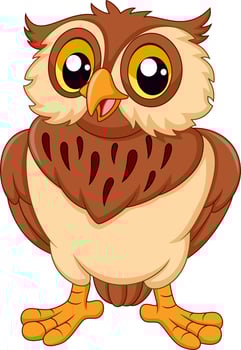 Cartoon owl isolated on white background vector