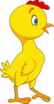 Cartoon little chick isolated on white background vector