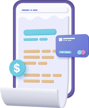 3D bill payment with credit card and financial security for online shopping, online payment credit card with payment protection concept. 3d render for business finance and easy online shopping png