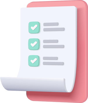 White clipboard task management todo check list, efficient work on project plan, fast progress, level up concept, assignment and exam, productivity solution icon. 3d render on pink background. png