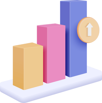 Leadership for successful new idea. Excellent business graph on background. under creative solution concept in 3D vector render on white background. 3d goal for business, bank, finance, investment png