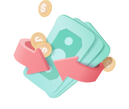 3D cashback money refund icon concept. money holding wallet, dollar bill and coin stack, online payment and money saving concept on background. 3d render for business bank, finance, investment png