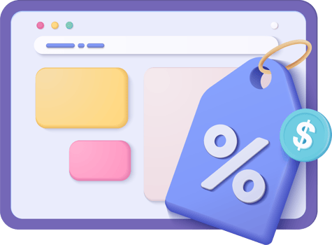 online shopping tag price 3d render vector, discount coupon of cash for future use. sales with an excellent offer 3d for shopping online, Special offer promotion on price tags on purple background png