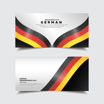 Collection of german independence day design banner. German independence day with wavy flag vector. vector