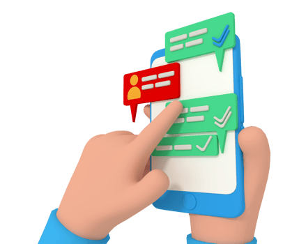 3d modeling holding the phone and chatting png