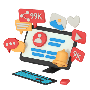 3d modeling profile social media in computer png