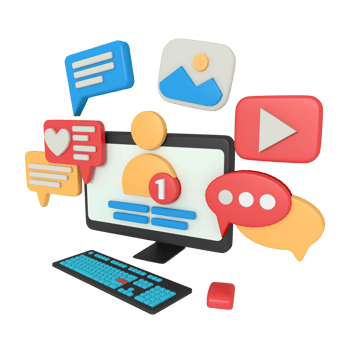 3d modeling social media in computer png