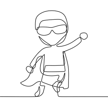 continuous line drawing on heroes vector