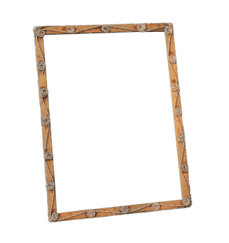 Blank old blackboard photo frame on transparent  backround with string, retro style png